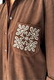 Pocket Embroidered Corduroy Shirt Brown |   F1997 - Coffee - 4