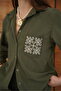 Corduroy Embroidered Shirt - Khaki |   F1997 - Khaki - 4
