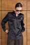 Polka Dot Satin Shirt - Black |   F2076