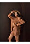Embroidered Scuba Suede Shirt - Tan |   F2024 - 2