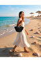 Midi Length Days of Vacation Straw Beach Bag - 3