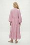 Women's Modest Linda 100% Cotton Muslin Lined Balloon Sleeve Layered Pink Long Dress - 5