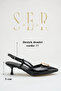 Women's heeled shoes - 5 cm stiletto heel pointed toe slingback patent leather black - 2