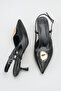 Women's heeled shoes - 5 cm stiletto heel pointed toe slingback black