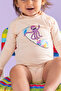 Uv Protection Upf 50+ Long Sleeve Ruffle Octopus Print Swimsuit - Recycled Fabric - Inka - 3