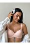 Corded Fabric Unpadded Underwire-Free Pink Bra (736) - 3