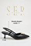 Women's heeled shoes - 5 cm stiletto heel pointed toe slingback black - 2