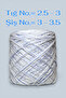 White, Multi-Stranded Italian Mercerized Yarn with One Layer of Blue Shiny Viscose Design Knitting Yarn (500 Gr.) - 3