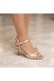 (Dekas) Women's Heeled Shoes with Front Buckle Detail Gold - 4