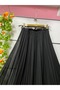 Black Skirt with Zigzag Chiffon Bohe Lining - 4
