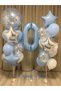 0 Year Old Boy Birthday & Special Occasion Balloon Set Blue Silver Confetti Foil Balloon Bouquet