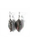 Khaki Green Genuine Leather Leaf Shaped Ethnic Earrings - Antique Yellow Non-Tarnish Non-Allergic Bohemian Jewelry - 5