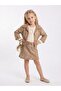Girl's Textured Fabric Jacket Skirt Blouse Stylish Triple Design Set - 2