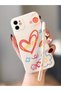 iPhone 11 Phone Strap Ecru Heart Pattern Case