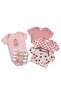 -Printed Babysuit 3-Piece Set with Headbands-Multicolor - 3