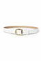 Women's White Thin Belt Milano Gold Buckle Stylish Design - 3