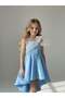 Girl's Asymmetrical Cut Stone Detailed Stylish Evening Dress - 4