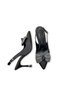 Women's Stiletto Black Satin Pointed Toe Medium Heel with Stone Bow New Season F6179