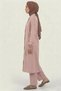 Powder Pink 100% Cotton Muslin Fabric Zippered Comfortable Fit Hijab Women's Set - Hajj and Umrah Clothing - 5