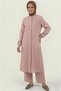 Powder Pink 100% Cotton Muslin Fabric Zippered Comfortable Fit Hijab Women's Set - Hajj and Umrah Clothing - 3