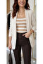 Cream shawl collar, unlined, double sleeve, stylish modern blazer jacket. - 3