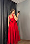 Red Square Collar Tie Back Princess Füsun Dress - 8