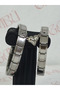 Silver Color Magnet Heart Detailed Italian Style Couple Bracelet Set - 2