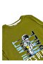 Boy's 100% Cotton Khaki Color Astronaut Patterned Long Sleeve Winter Interlock Pajama Set - 3