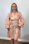 Victorian Inspired Powder Floral Patterned Imported Mini Women's Dress - 2