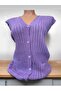 Thick Knitted Short Sleeve Knitwear Mother's Vest with Pockets - 2