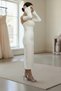 Strapless Wedding Gown Long Sleeve Slit Midi Pencil Evening Dress Wedding Chic Women's Dress - 4