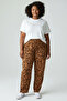 Women's Spring Summer Season Plus Size Karin Fabric Ethnic Pattern Trousers