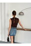 Zero Sleeve Lace Blouse - Brown |   D2750 - 5