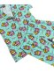 Girls' 100% Cotton Green Cat Pattern Buttoned Short Sleeve Shorts Interlock Summer Pajama Set - 5