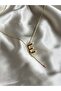 100% Steel Gold Letter E Low-Cut Necklace - 2