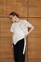 D2964 Lace Detailed Hem V-Neck T-Shirt - Cream |   D2964 - Cream - 3