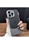 Compatible with iPhone 16 Pro Max - Metal Frame, Non-Yellowing Mica, and Serrated Silicone Texture Protection Case