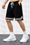 Men's White Stripe Detailed Oversize Regular Waist Shorts