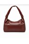 Soft Leather Textured Women's Shoulder Bag with Attached Strap Detail - 2
