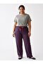 Women's Milan Fabric Spring Summer Season Stripe Patterned Large Size Trousers - 2