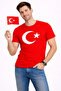 Men's T-Shirt Short Sleeve Crew Neck Moon Star Flag Printed T-Shirt - Red - 2