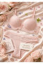 Elegant Lace Detailed Underwire Supported Non-Padded Bra Panty Lingerie Set - 8