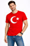 Men's T-Shirt Short Sleeve Crew Neck Moon Star Flag Printed T-Shirt - Red - 3