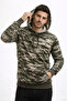 Men's Camouflage Patterned 2 Thread 4 Season Hooded Kangaroo Pocket Hoodie Sweatshirt - Camouflage - 2