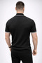 Men's Ribbed Knit Woven Short Sleeve T-Shirt Half-Throat Modern Summer T-Shirt - Black - 2