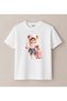 Cool Bear-Style Teddy Bear Printed Crew Neck Girls' T-Shirt