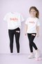 Girl's T-Shirt Leggings Set 100% Cotton Flexible Comfortable Casual Sports Mommy and Daughter Combination