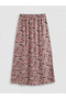 Lcw grace red elastic waist patterned bell-bottomed skirt - 3