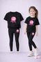 Girl's T-Shirt Leggings Set 100% Cotton Flexible Comfortable Casual Sports Mommy and Daughter Combination