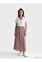 Lcw grace red elastic waist patterned bell-bottomed skirt